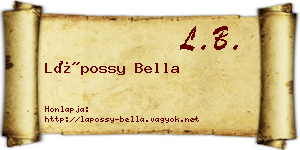 Lápossy Bella névjegykártya